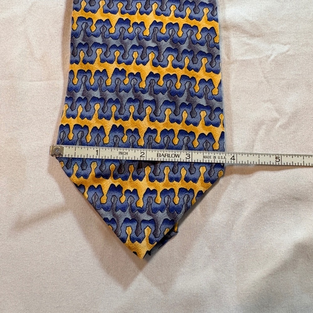 J. Garcia Silk Tie Mens One Size Megalith Collection Ten Abstract Geometric Blue - Picture 7 of 7